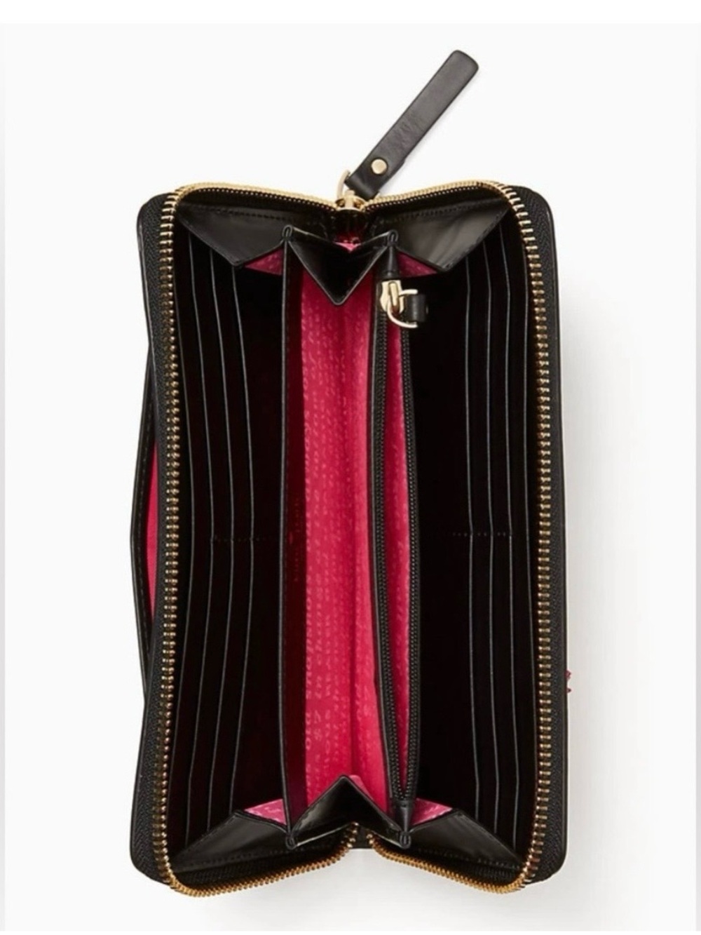 NWT kate spade Black Leather Poodle Wristlet with Pink & Teal Accents (Dust bag) - Picture 3 of 7